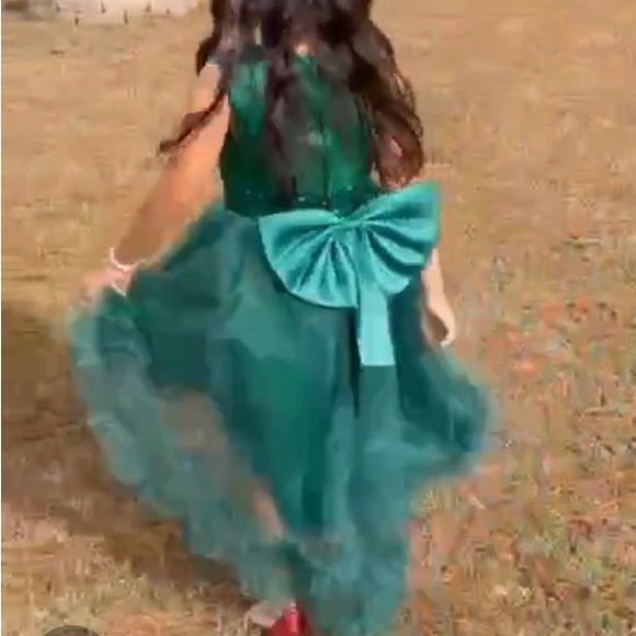 Pageant Girls Elegant Cute Mesh Flower Embroidery Princess Dress - Picture 7 of 8